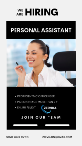 Hiring Personal Assistant At Zeevika Consultancy